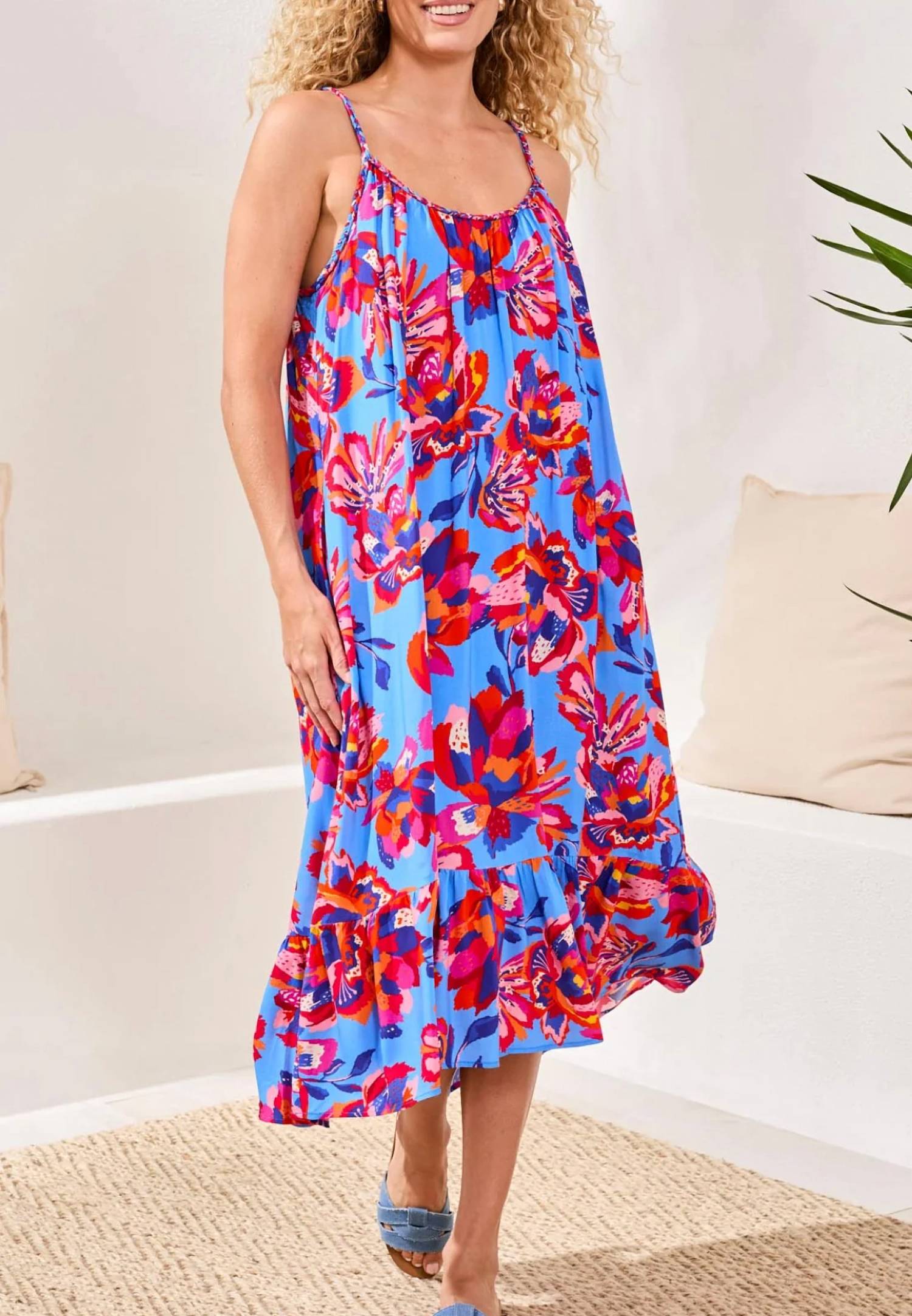 Tribal - Strappy Sundress With Ruffle Hem