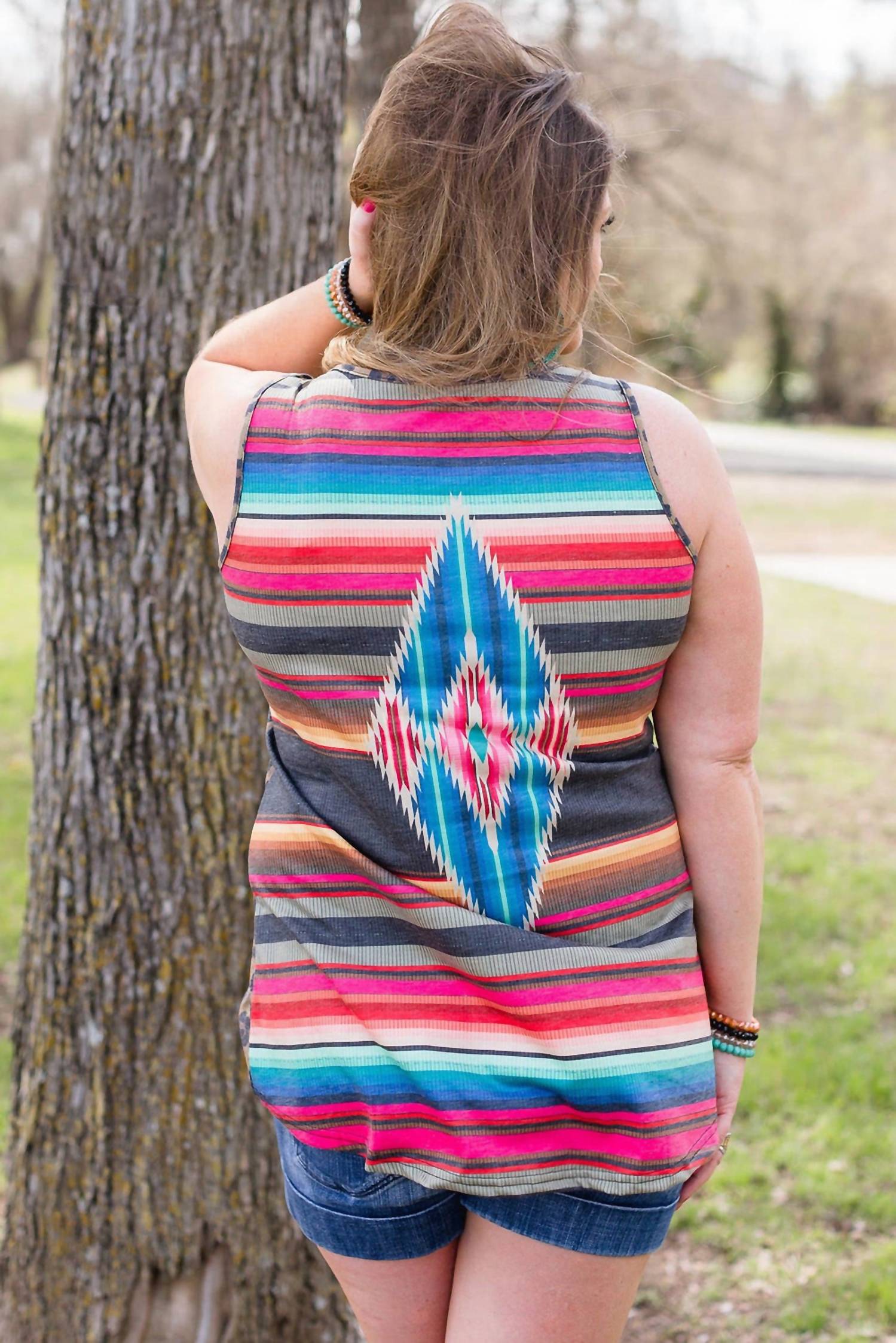 Crazy Train - Leopard & Serape Tank - Plus
