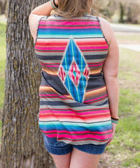 Crazy Train - Leopard & Serape Tank - Plus