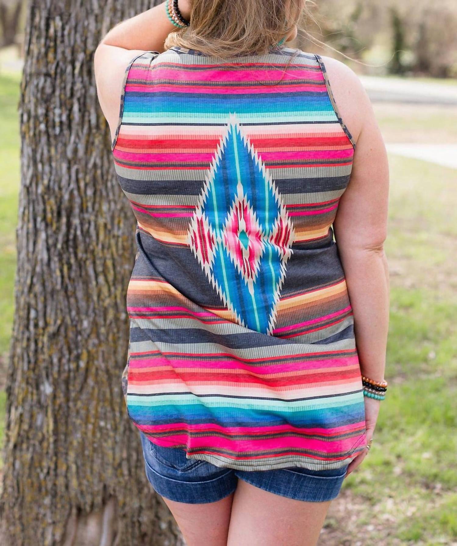 Crazy Train - Leopard & Serape Tank - Plus