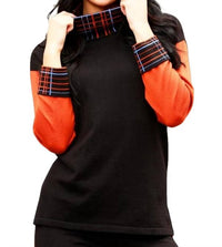 Plaid Turtleneck Top
