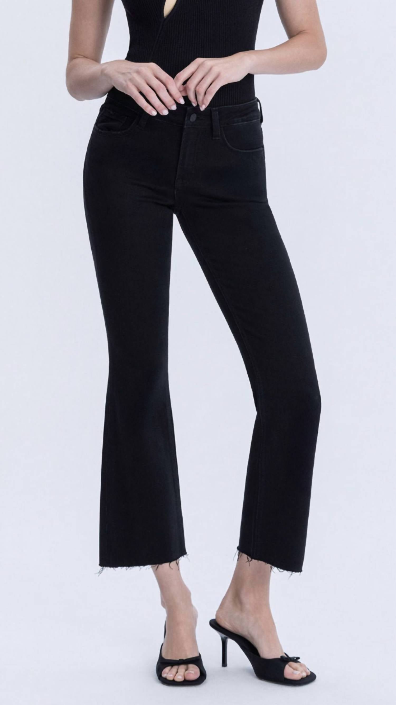 Lovervet - Mid Rise Raw Hem Bootcut Jean