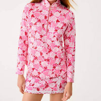 Lilly Pulitzer Upf 50+ Skipper Popover Top in coconut dear heart 1 - women's top