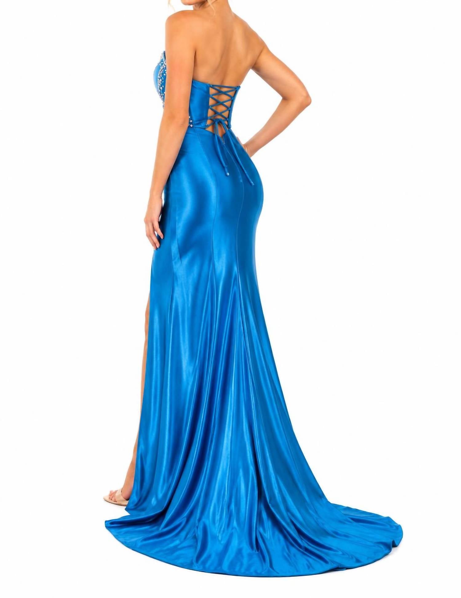 Portia&Scarlett - Long Column Strapless Prom Dress