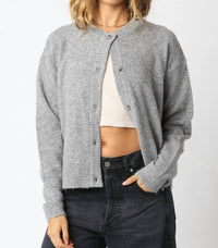 OLIVACEOUS Gillian Sweater in heather grey - women's sweater