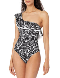 Profile By Gottex - Swan One Shoulder Ruffle One Piece Swimsuit