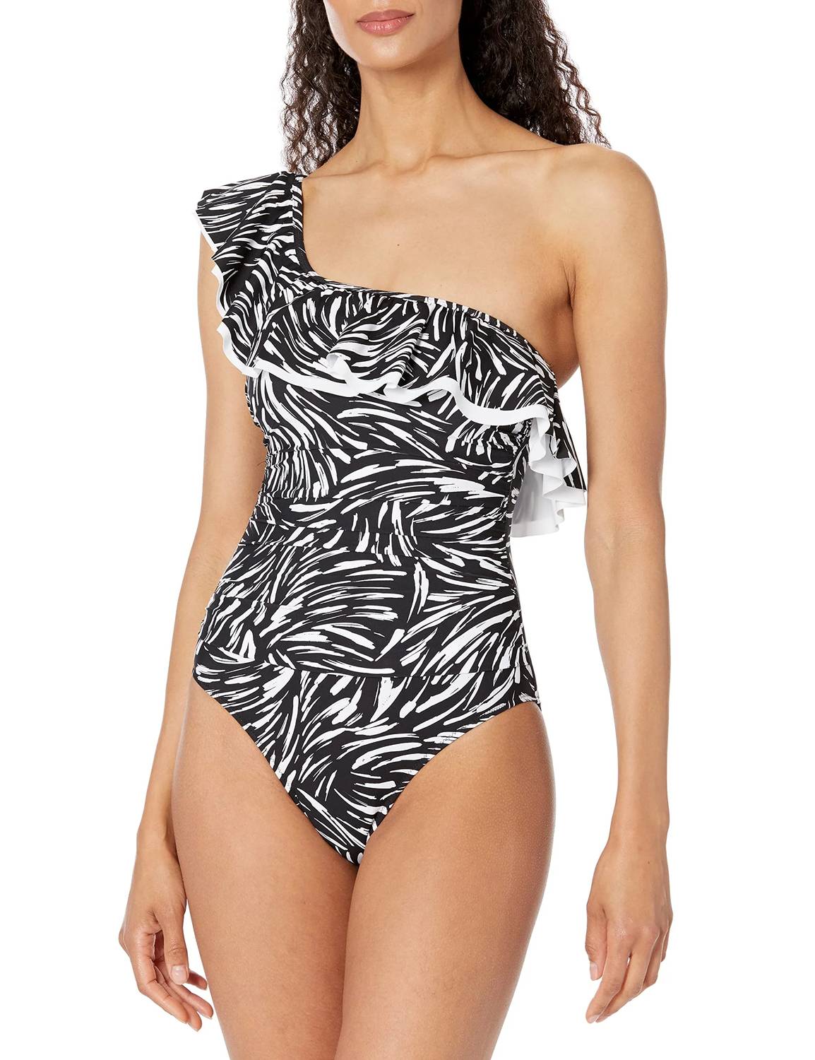Profile By Gottex - Swan One Shoulder Ruffle One Piece Swimsuit
