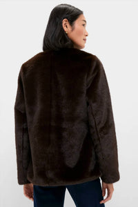 Line And Dot - Crewneck Faux Fur Jacket