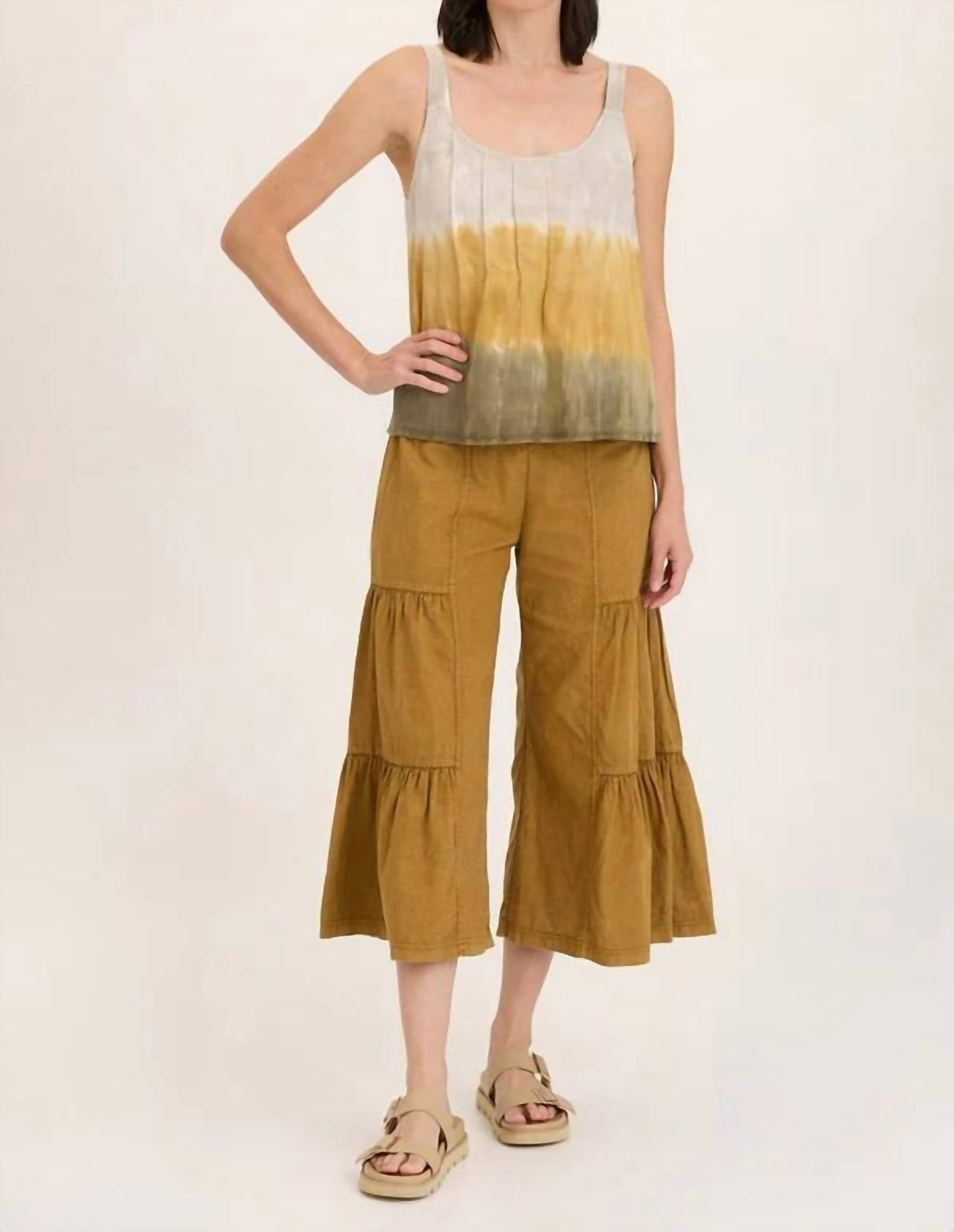 Xcvi - Linen Side-tier Palazzo Pants