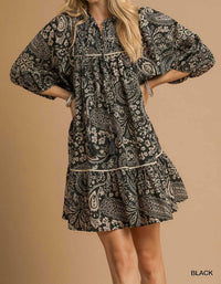 Umgee - Paisley Tiered Short Dress