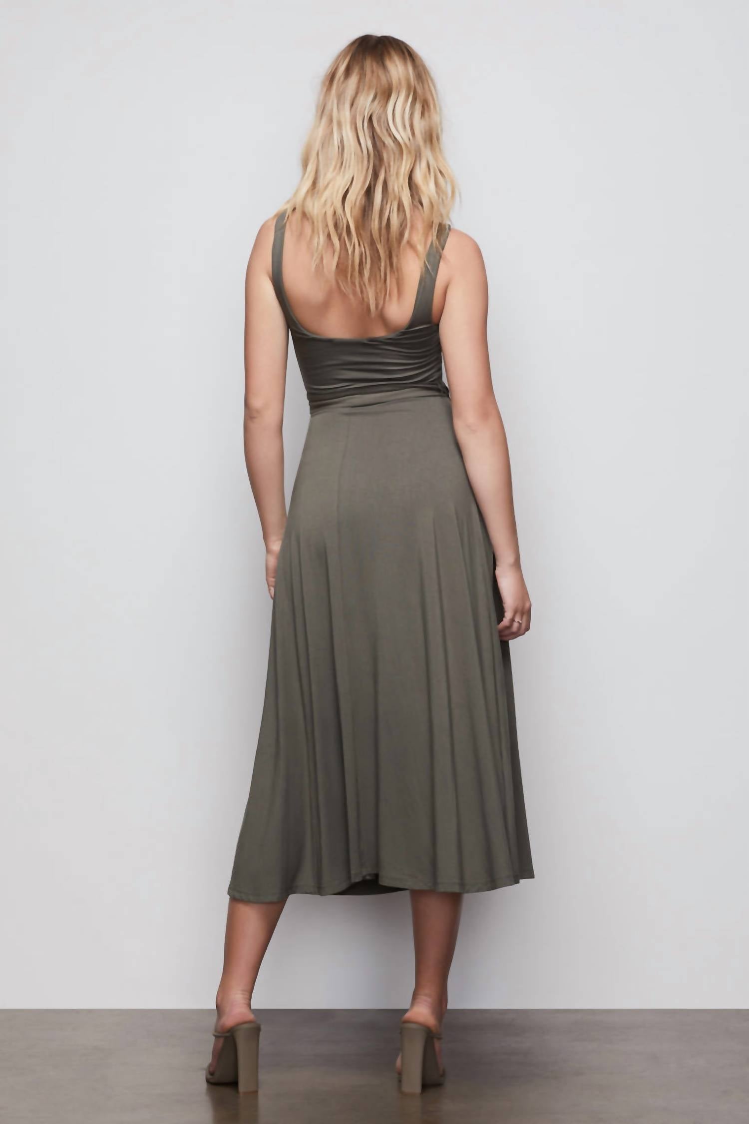 GOOD AMERICAN Belted Swing Tank Dress in sage - women's dress - view 6