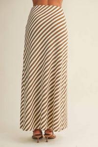 Mustard Seed - Diagonal Striped Knitted Skirt