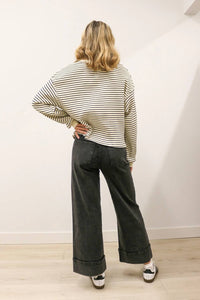 Entro - Nataline Casual Wide Leg Cuffed Pants