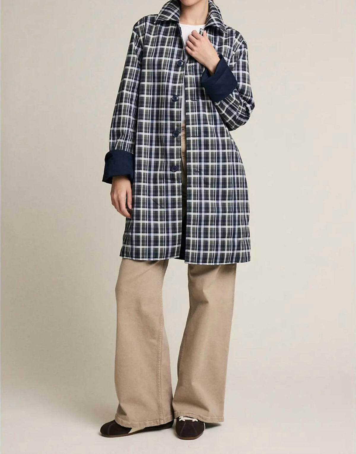 Raisonnel - Reversible Plaid Trench Coat