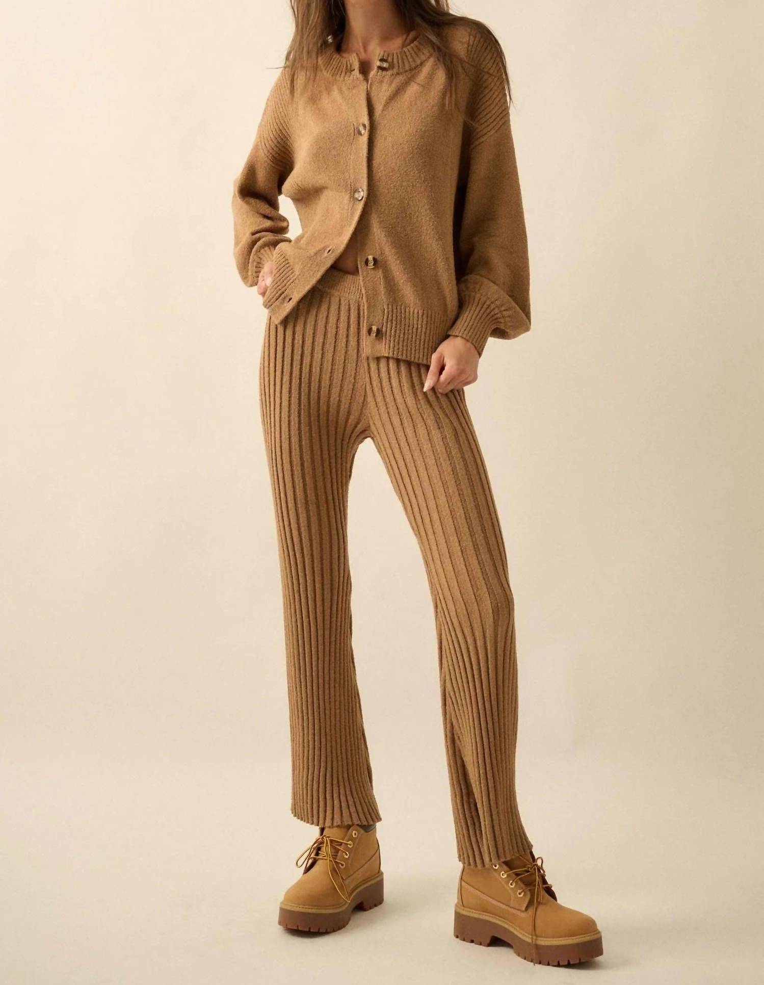 Promesa - Textured Knit Buttoned Cardigan
