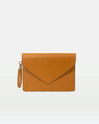 MODHER Women's Envelope Clutch Bag in camel - women's bag - detail view