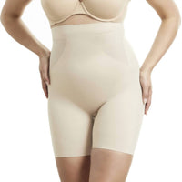 TC Fine Intimates Total Contour Hi-waist Thigh Slimmer in warm beige - women's intimate