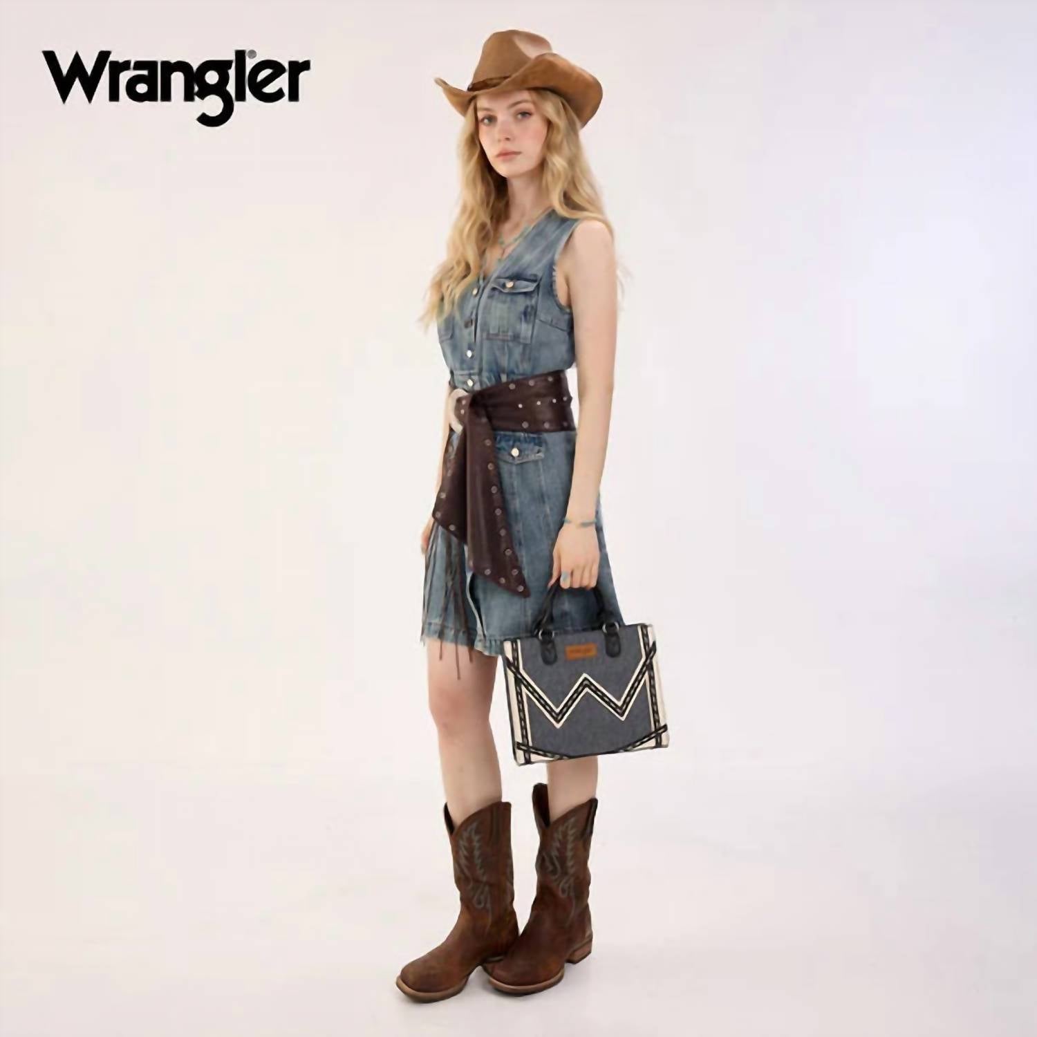 Wrangler - Western Contrast Stitch Chevron Tote Bag