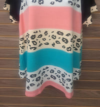 Perfect Peach - Women's Leopard Multi Color Flowy Short Sleeve