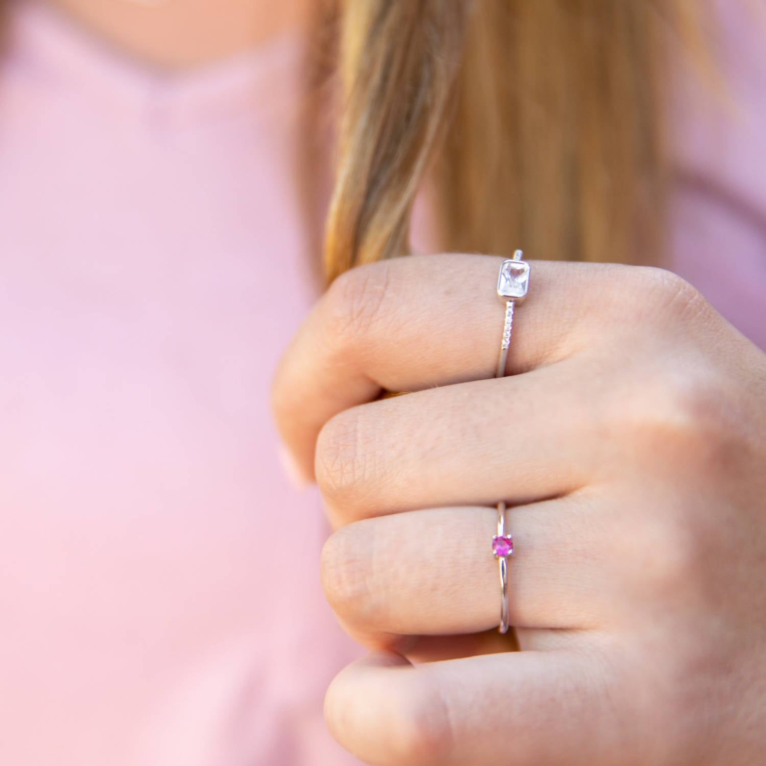 Starlette Women's Cora Stackable Ring in silver - women's jewelry - detail view