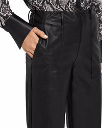 Lysse - Faux Leather Cropped Wide Leg Trousers