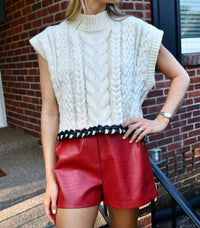 Naked Zebra - Crocodile Faux Leather Shorts