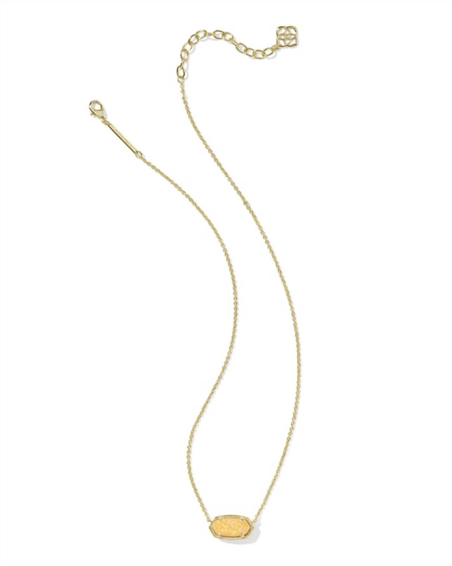 Kendra Scott Women's Elisa Short Pendant Necklace in citrus lab grown opal - women's jewelry - detail view