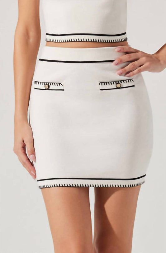 Astr - Sessy Contrast Stitch Mini Skirt