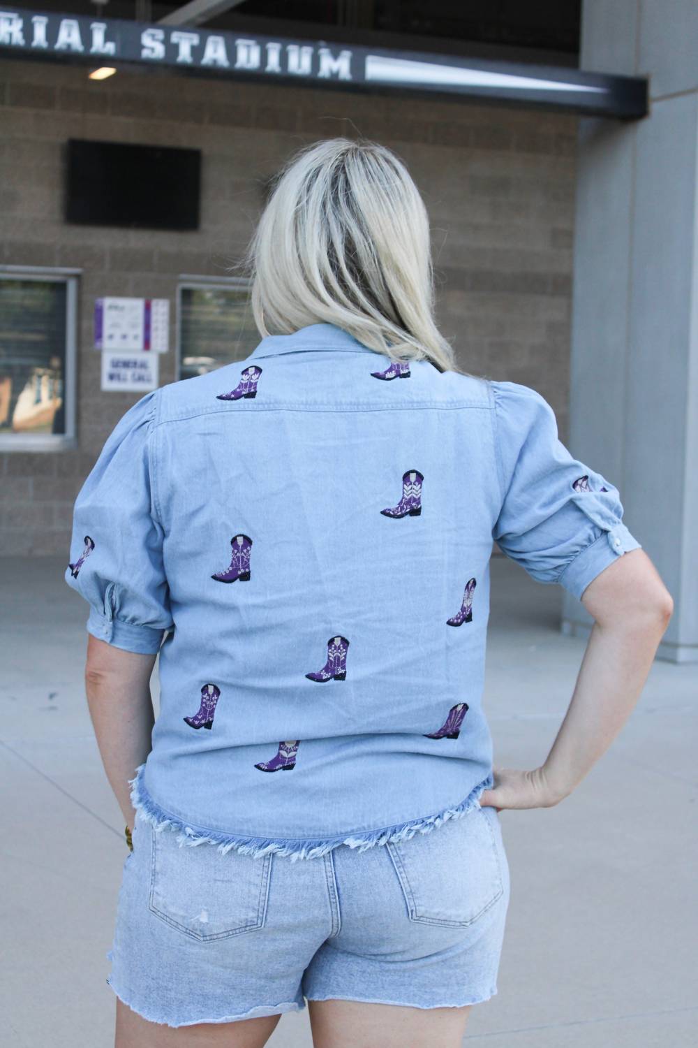 Layerz Clothing - Bailey Denim Short Sleeve Top