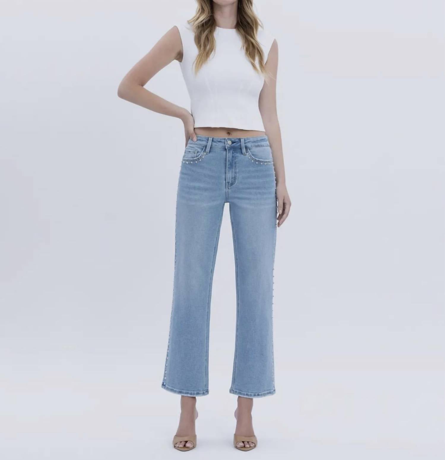 Vervet By Flying Monkey - High Rise Ankle Slim Wide Leg Jeans