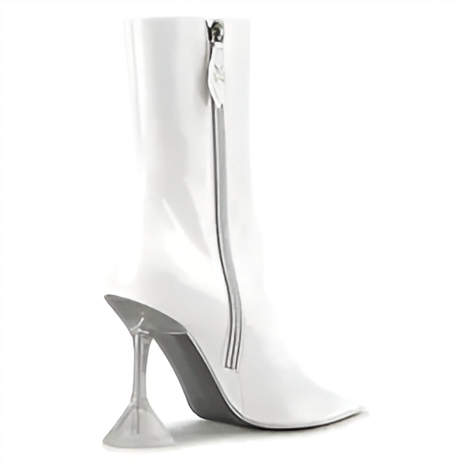 Amina Muaddi - Women's Giorgia Croc Leather Mid-calf Boots