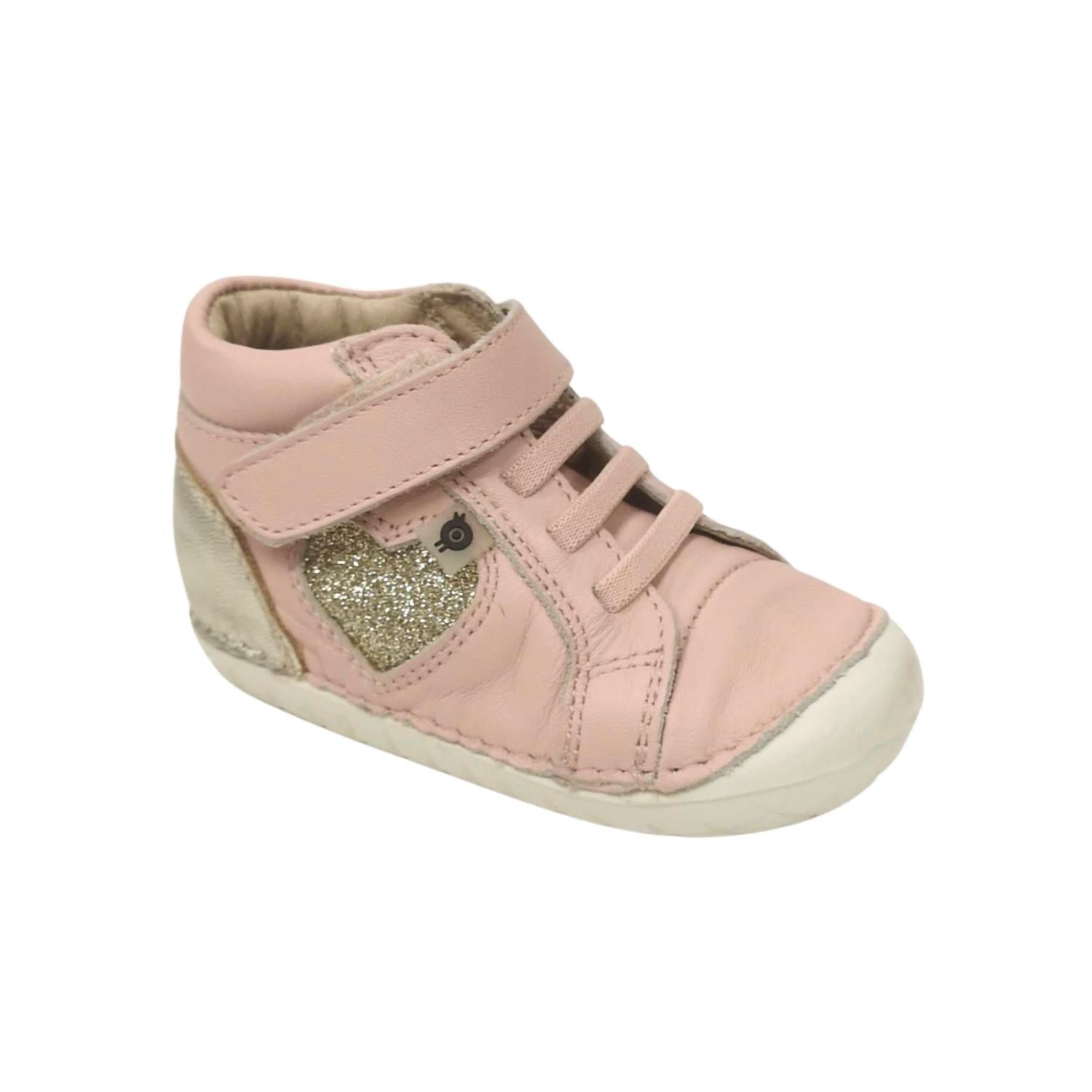 OLDSOLES Girl's Pave My Heart Shoes in powder pink gold glam gold - kids' boots
