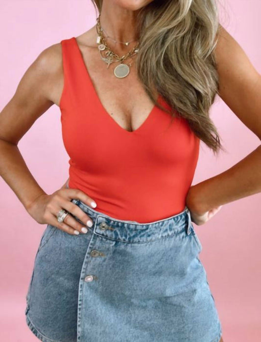 Karlie - Solid Double V-neck Bodysuit