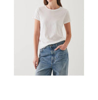 Patrick Assaraf Lightweight Pima Cotton Classic Top in white - women's t-shirt - alternate view