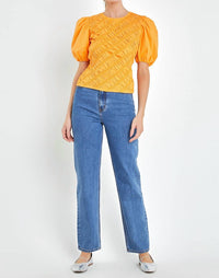 English Factory - Asymmetrical Smocked Top