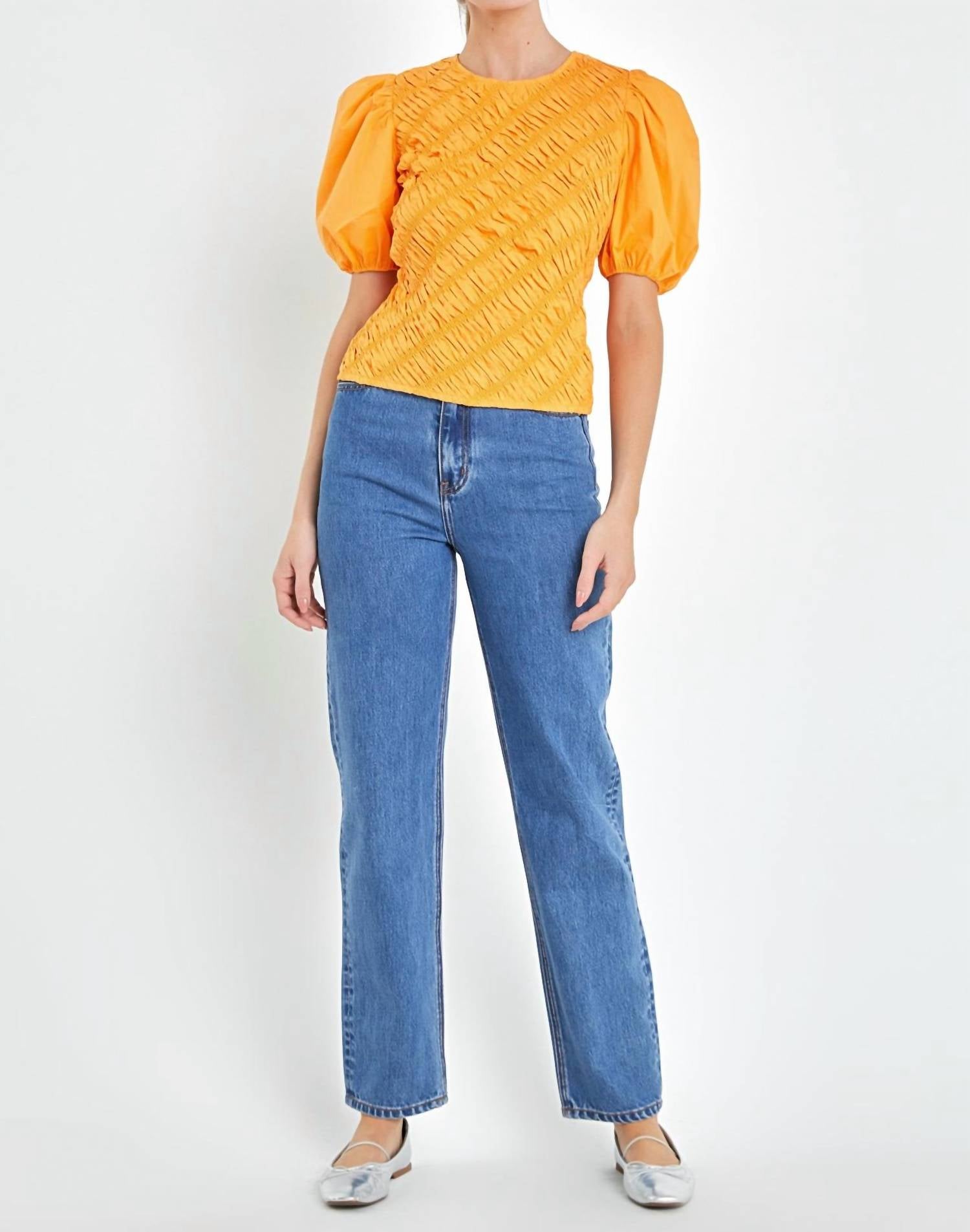 English Factory - Asymmetrical Smocked Top