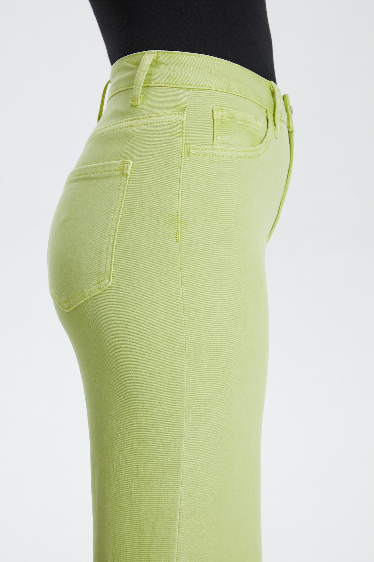 Bayeas Stella High Rise Wide Leg Jeans in pistachio - women's jeans - view 4