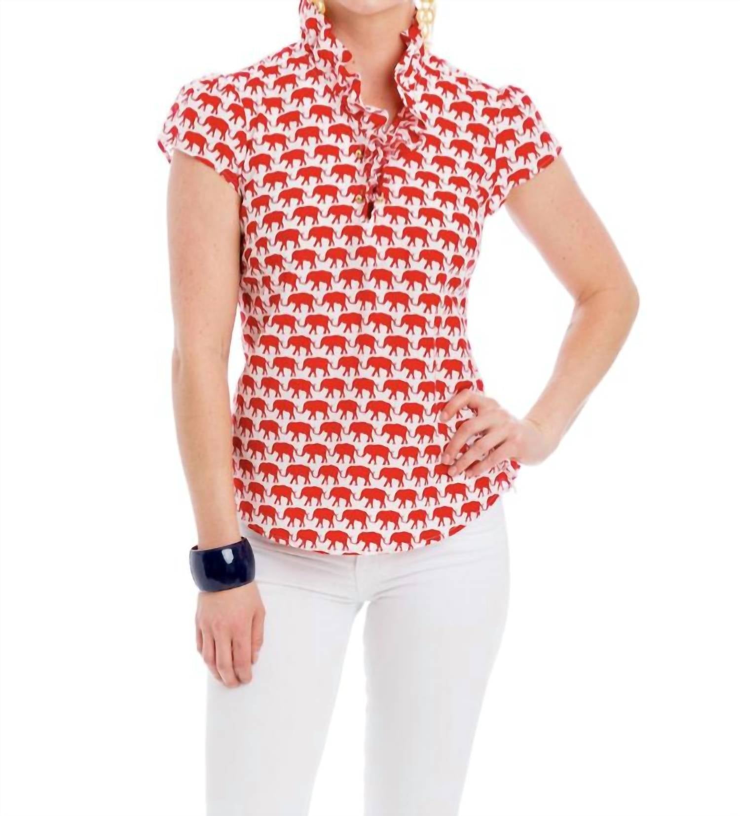 Elizabeth Mckay - Elephant Print Blouse