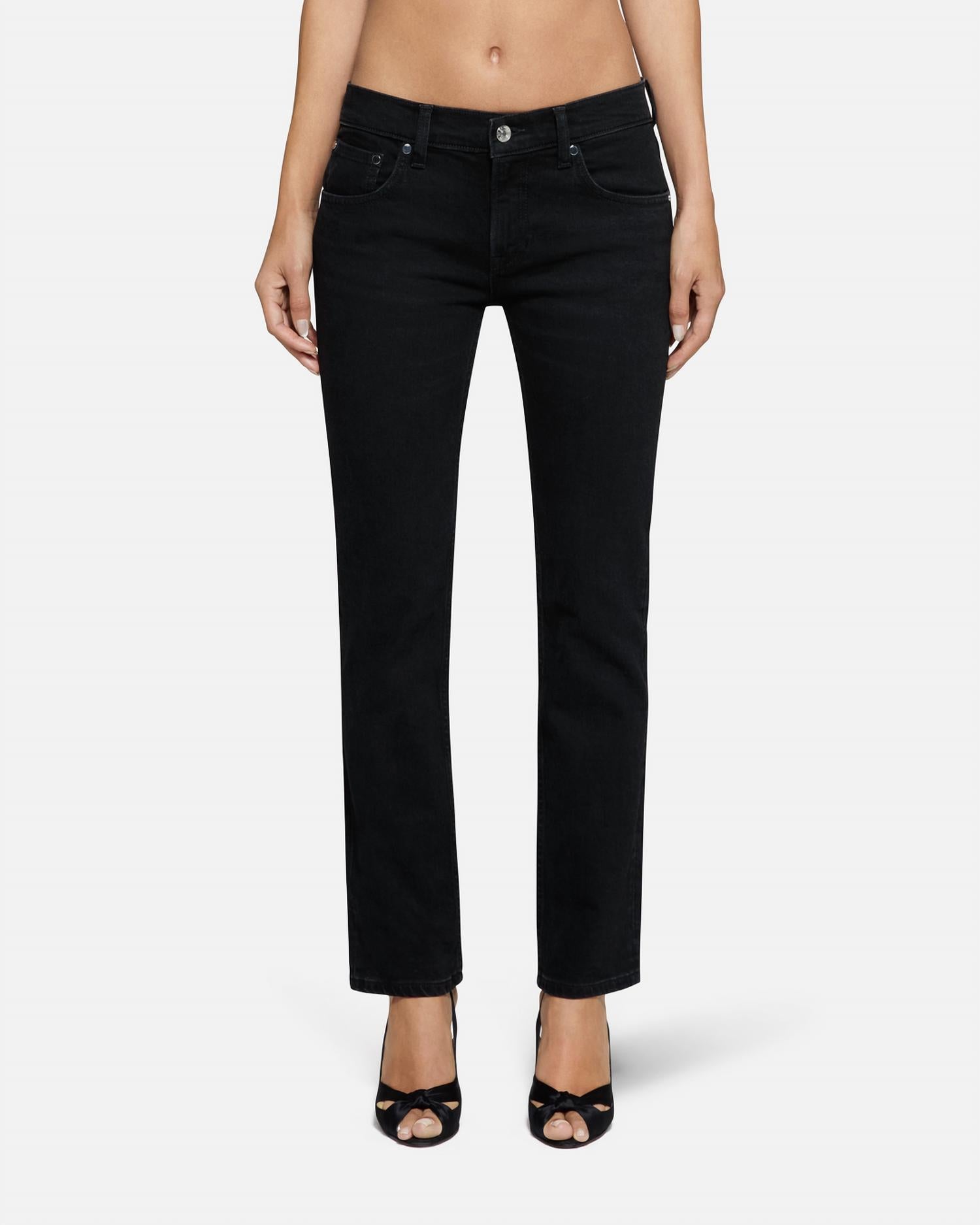EB Denim Lola Slim Cigarette Jeans in black - women's jeans - detail view