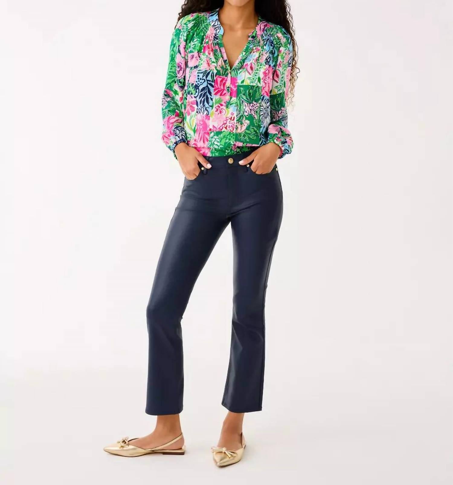 Lilly Pulitzer - Liza Coated Crop Flare Pants