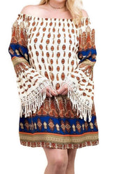 Kori - Tuscan Off The Shoulder Mini Dress - PLUS