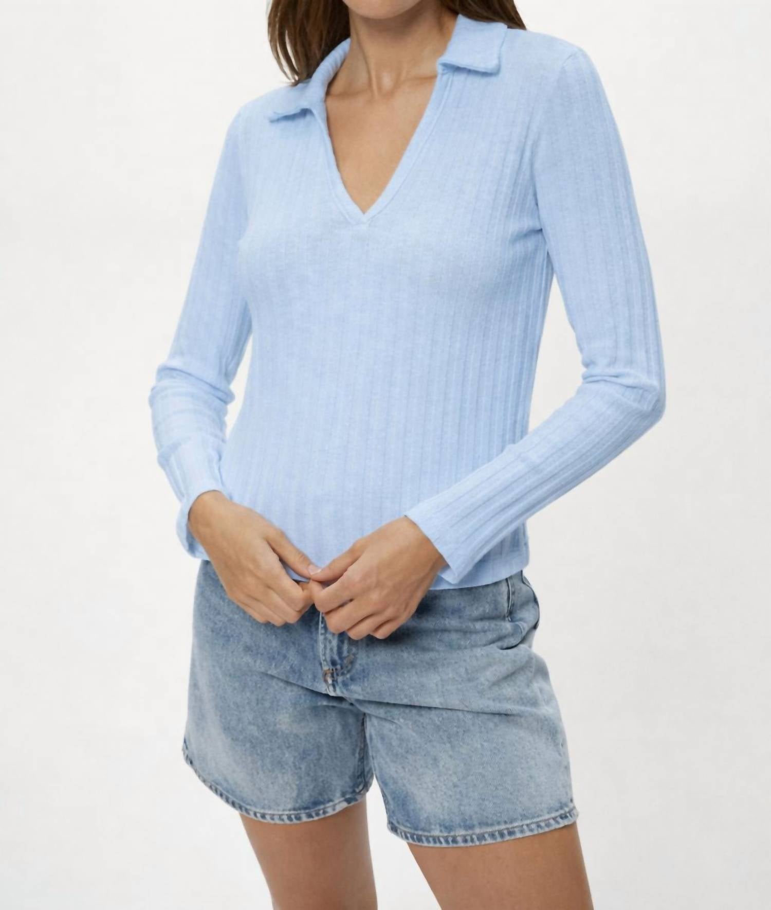 Michael Stars - Liyah Long Sleeve Collared Top