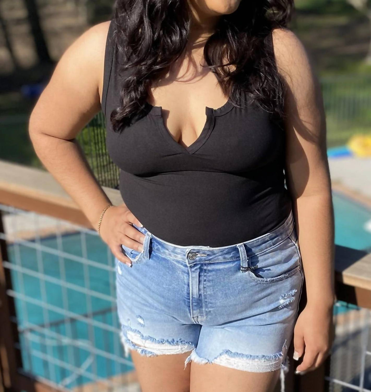 Zenana - V-neck Bodysuit