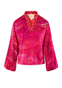 Emily McCarthy Lolli V-neck Top in venetian - women's long sleeve top - view 4