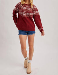 Bluivy - Holiday Faire Isle Knit Sweater