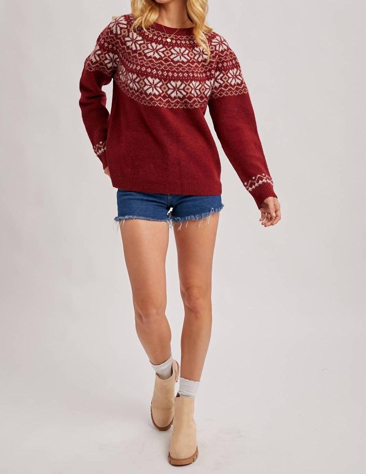 Bluivy - Holiday Faire Isle Knit Sweater