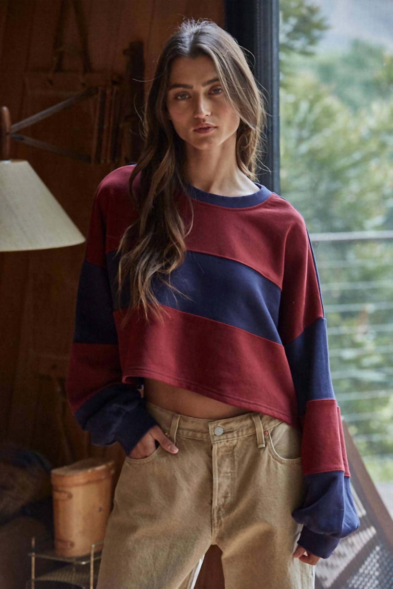 By Together - The Sidelines Cropped Pullover Top