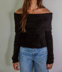 By Together - Foldover Off The Shoulder Long Sleeve Pullover Top
