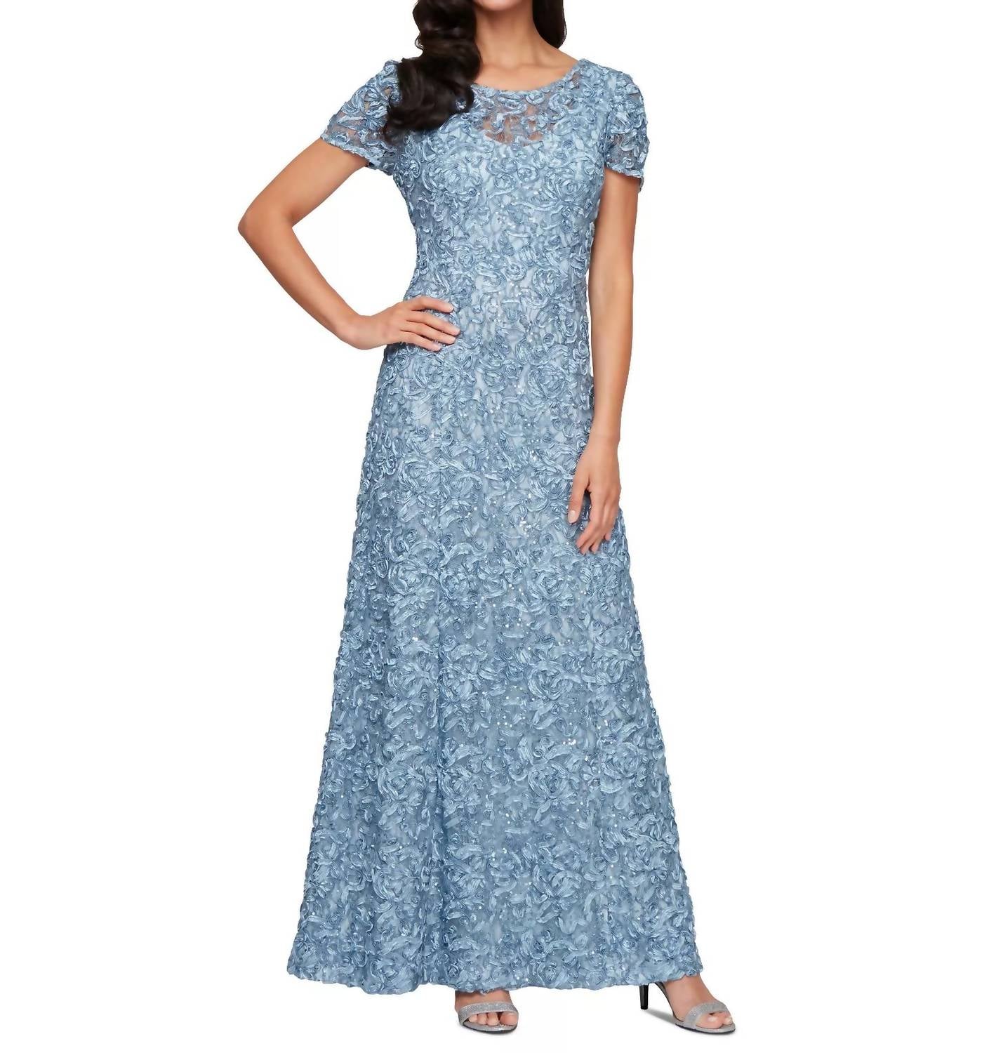 Alex Evenings - Women's Soutache Sequin A-line Dress