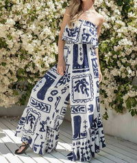Illa Illa - Printed Strapless Jumpsuit